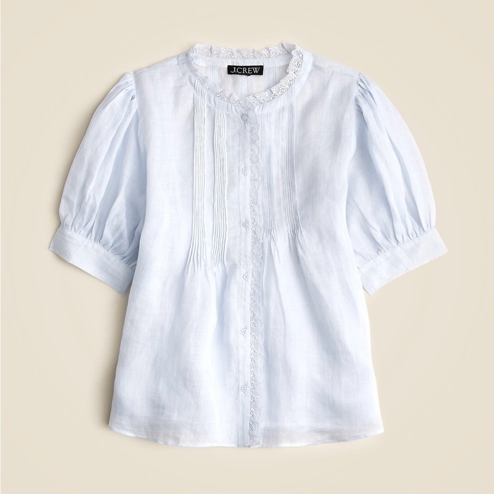 🩵J. Crew Soft Blue Puff Sleeve TopSize  XL 🩵